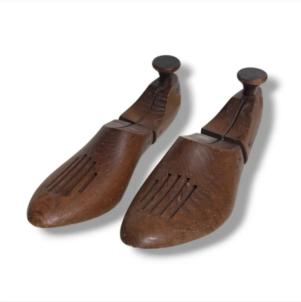 VINTAGE Dark Brown Wooden Shoe Stretcher Forms Mid-Century Modern Decor